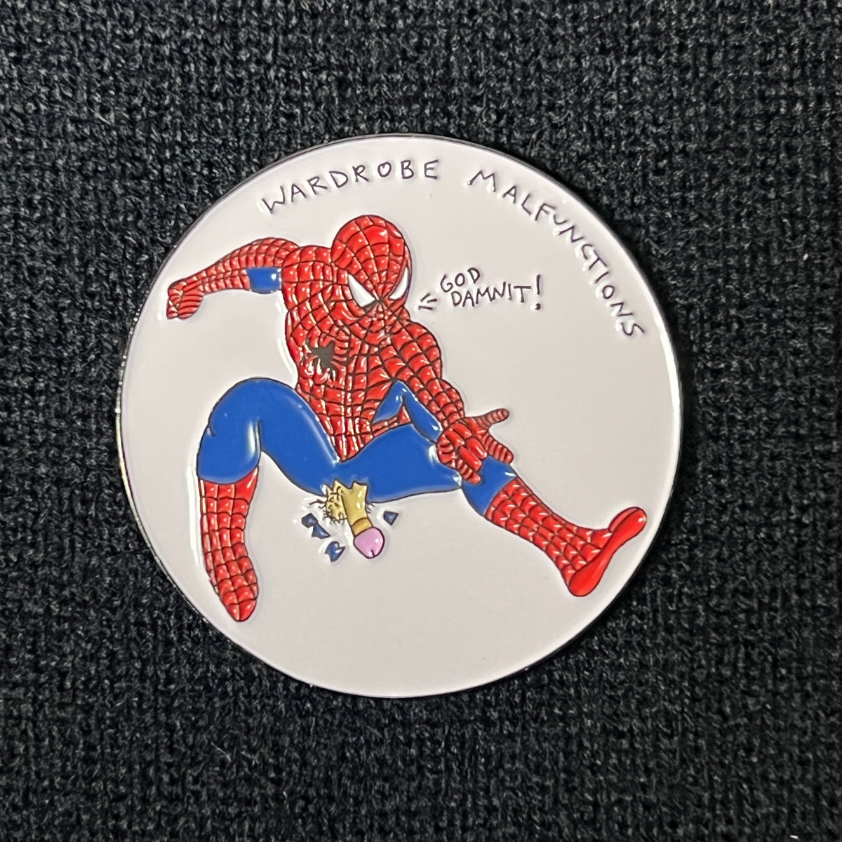 WARDROBE MALFUNCTION PIN (SPIDEY)