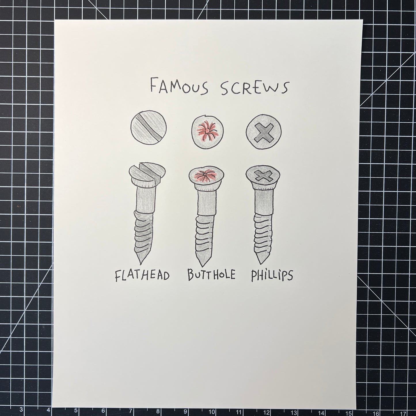 FAMOUS SCREWS 11"X14" PRINT LIMITED EDITION