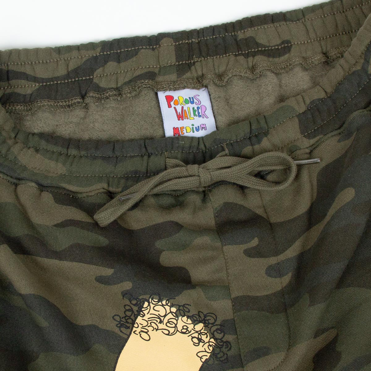 Camo Long Dong Sweatshorts (Vanilla) – POROUS WALKER