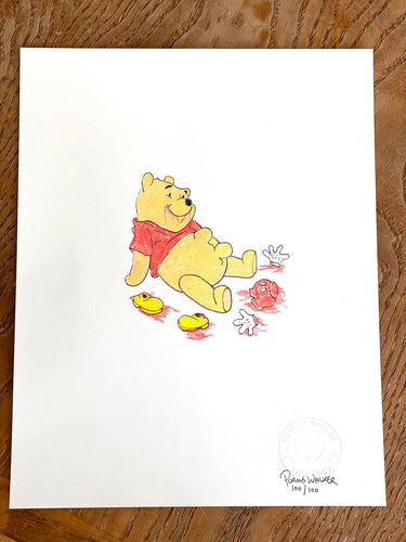 POOH ATE MICKEY PRINT SIGNED (11