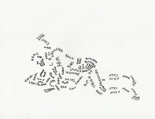 SET OF 4 ORIGINAL DRAWINGS HAND DRAWN WORDS