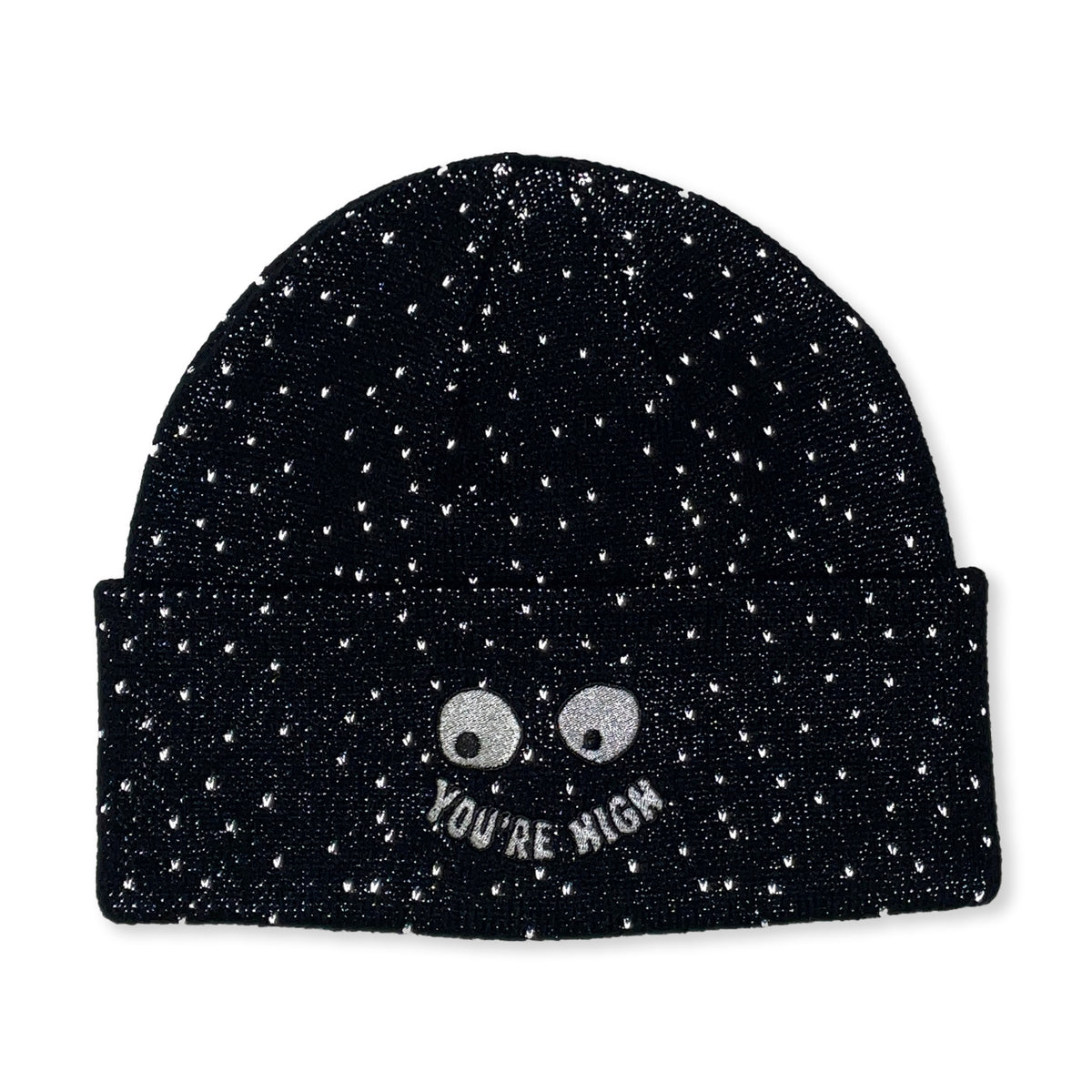 YOU'RE HIGH BEANIE (BLACK REFLECTIVE)