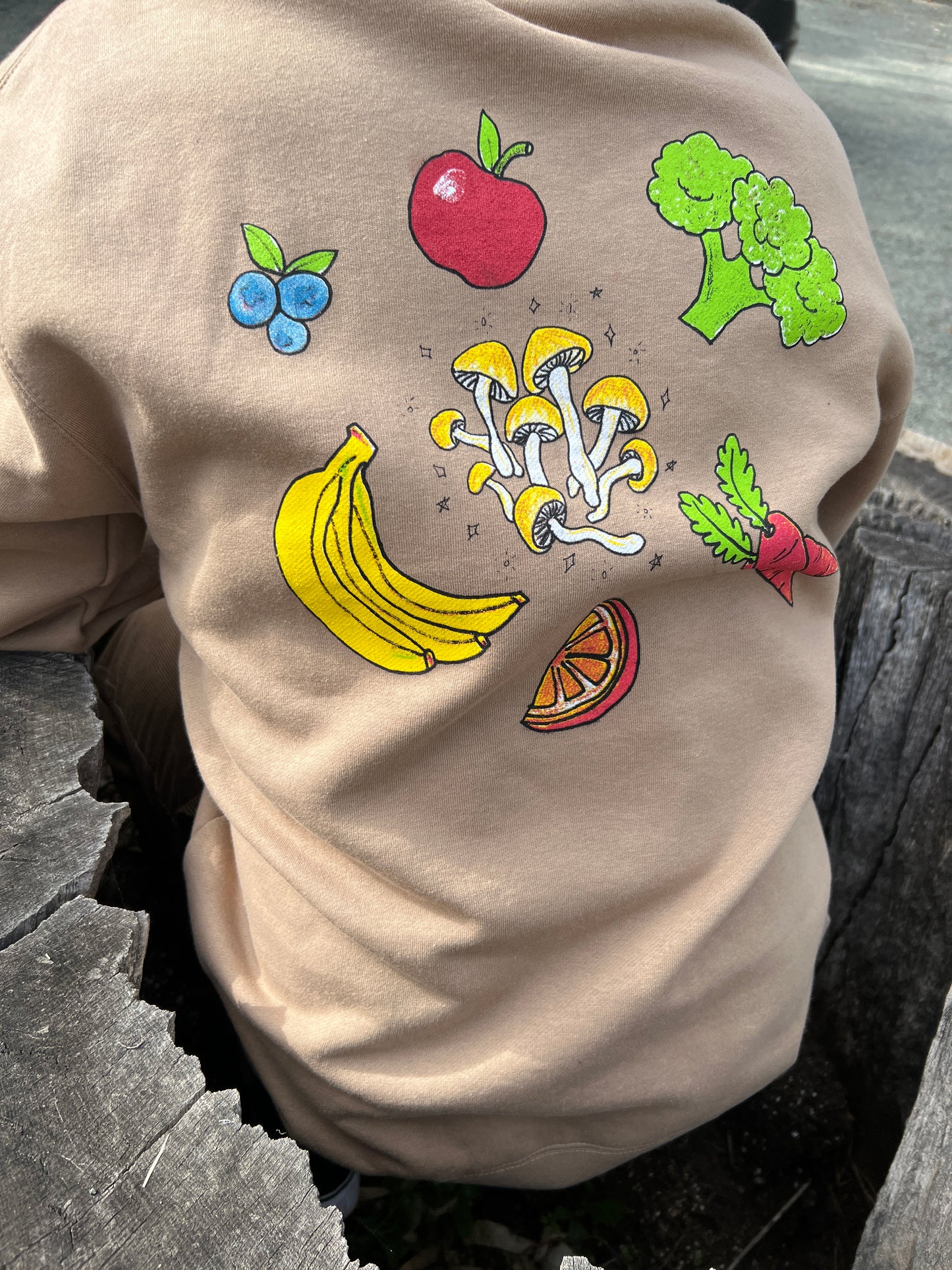 Eat Healthy Foods Hoodie (Sand)