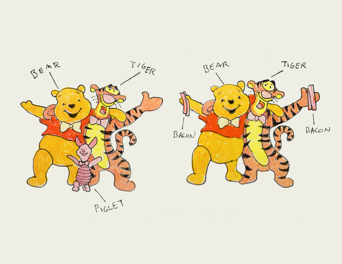 POOH BACON PRINT SIGNED (11"x14")