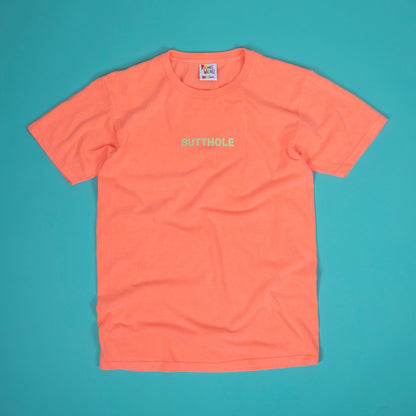 GLOW IN THE DARK BUTTHOLE Tee (NEON ORANGE) MISPRINTS