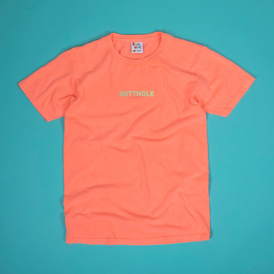 GLOW IN THE DARK BUTTHOLE Tee (NEON ORANGE) MISPRINTS