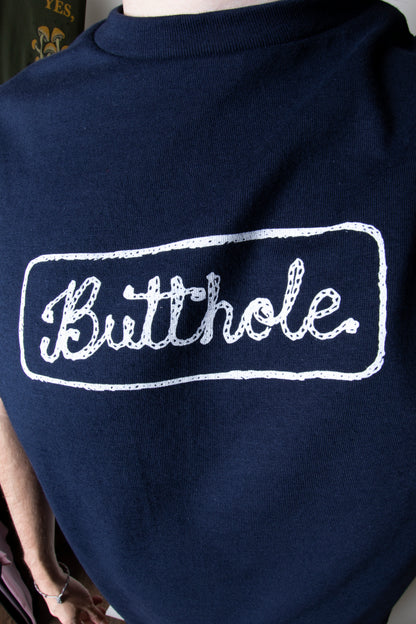 BUTTHOLE CHAINSTITCH TEE (NAVY)