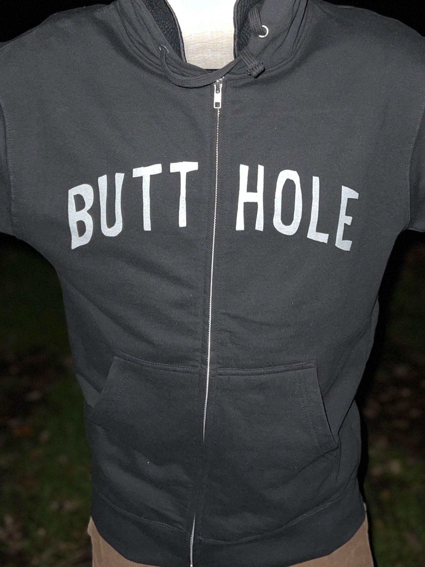 BUTTHOLE Zip Hoodie (Black)