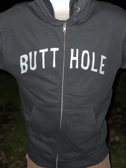 BUTTHOLE Zip Hoodie (Black)