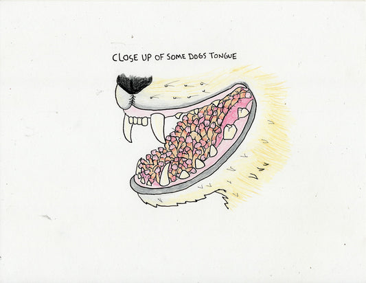 CLOSE UP OF DOGS TONGUE