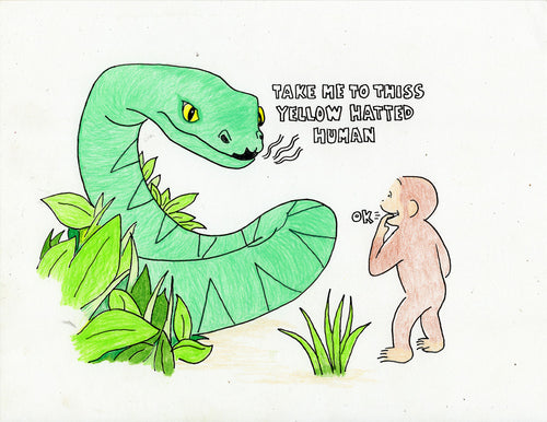 GEORGE AND THE SNAKE (2 ORIGINAL DRAWINGS)