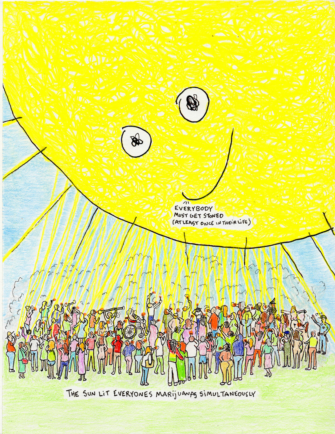 SUN LIGHTS EVERYONES MARIJUANAS AT THE SAME TIME EVERYBODY MUST GET STONED