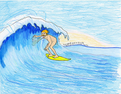 SURFING WAVE OF BIG DICKS (3 ORIGINAL DRAWINGS)
