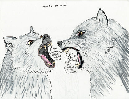 WOLFS BONGING (2 ORIGINAL DRAWINGS)