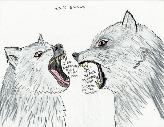 WOLFS BONGING (2 ORIGINAL DRAWINGS)