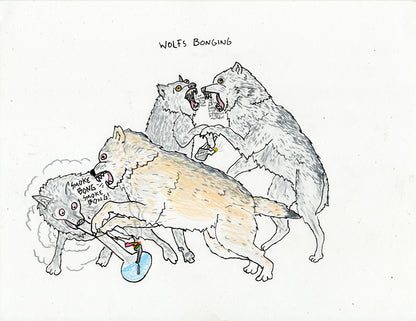 WOLFS BONGING (2 ORIGINAL DRAWINGS)