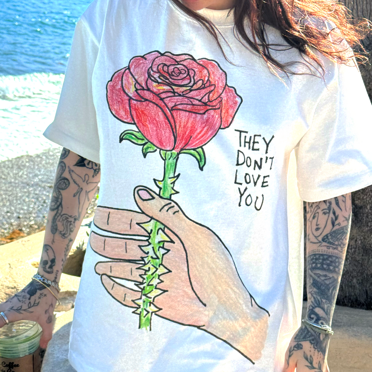 THEY DONT LOVE YOU LIKE I LOVE YOU SHIRT (WHITE)