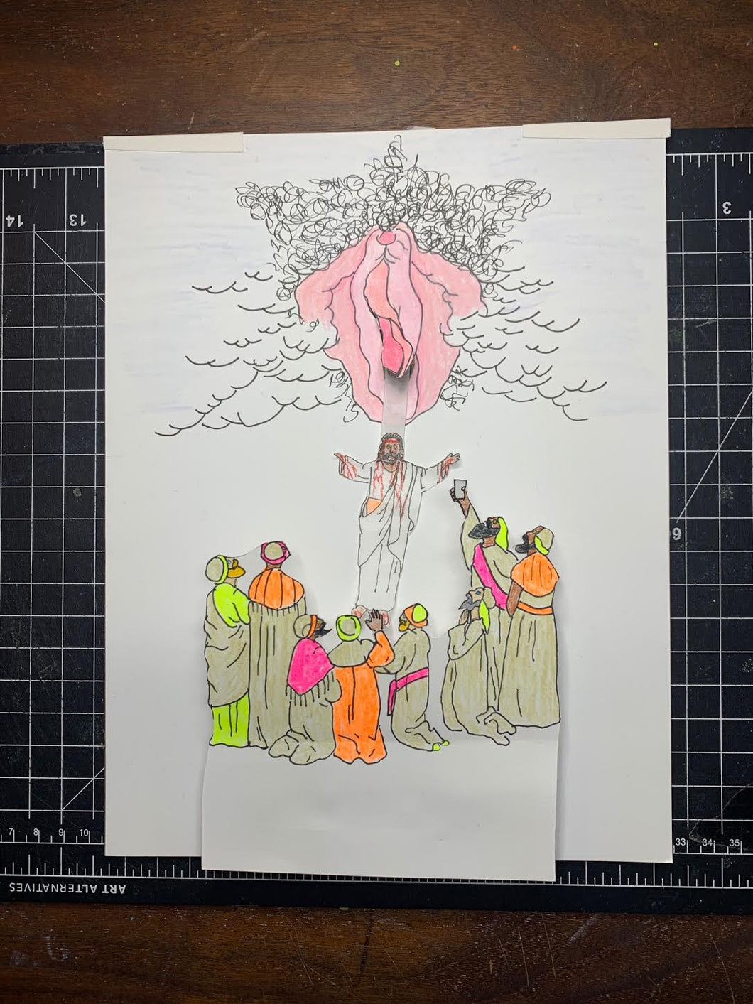 HE IS RISEN ORIGINAL DRAWING ANIMATION PIECES
