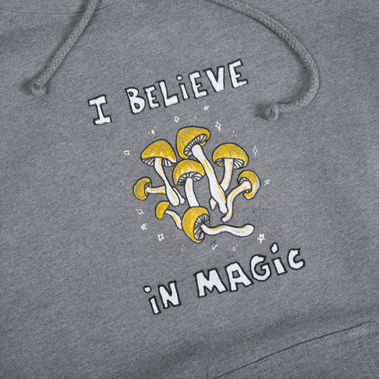 I Believe In Magic Mushrooms Hoodie (Grey)