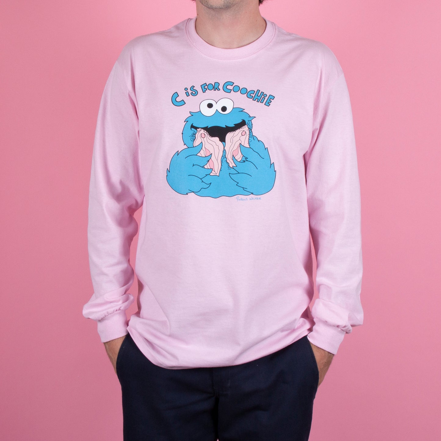 Coochie Monster LONGSLEEVE Tee (PINK)