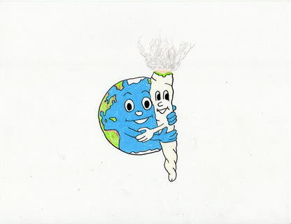 SET OF 4 DIFFERENT EARTH LOVES...ORIGINAL DRAWINGS