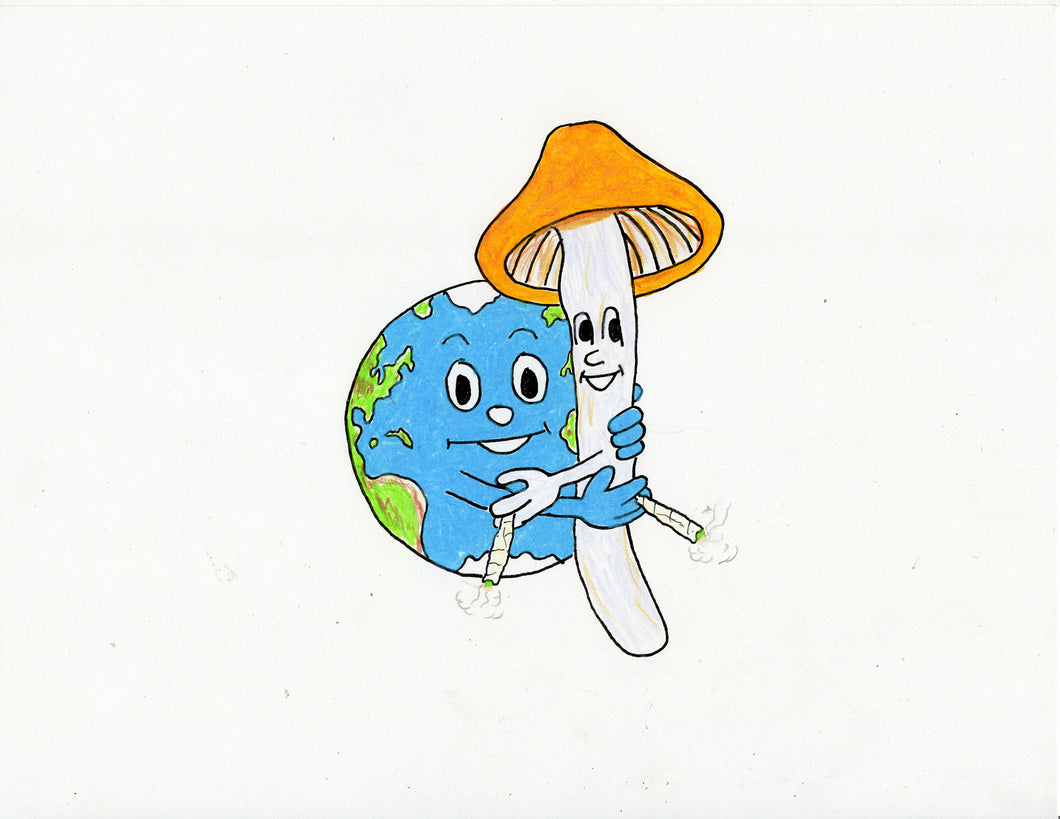 SET OF 4 DIFFERENT EARTH LOVES...ORIGINAL DRAWINGS