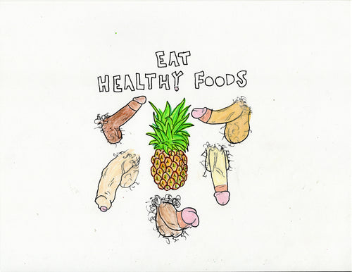 EAT HEALTHY (PINEAPPLE) ORIGINAL DRAWING