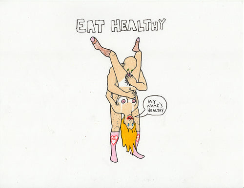 EAT HEALTHY (NAME) ORIGINAL DRAWING