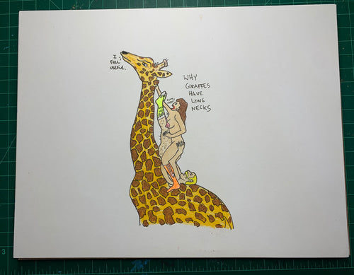 WHY GIRAFFES HAVE LONG NECKS Original Drawing