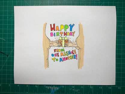 HAPPY BIRTHDAY Original Drawing