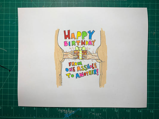 HAPPY BIRTHDAY Original Drawing