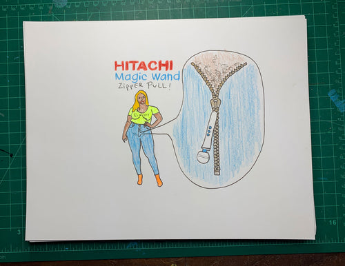 HITACHI MAGIC WAND ZIPPER PULL Original Drawing