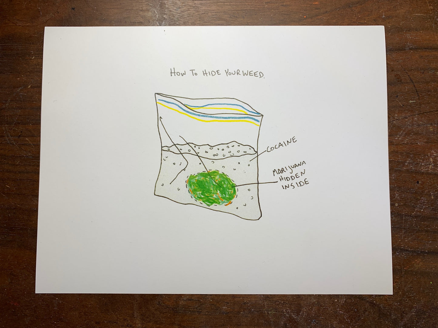 Limited Edition How To Hide Your Weed Pin and Print