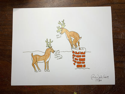 HOW TO CHRISTMAS CAROL and REINDEER GAMES Prints (2 print set)