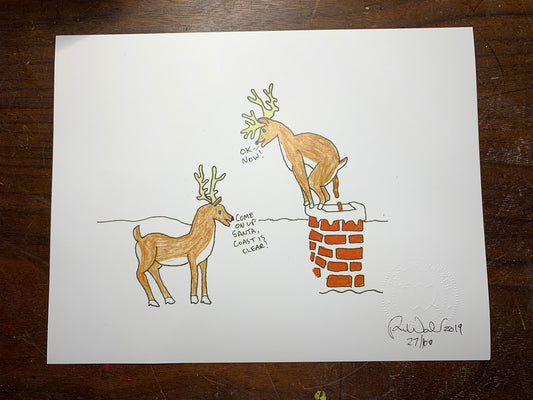 HOW TO CHRISTMAS CAROL and REINDEER GAMES Prints (2 print set)