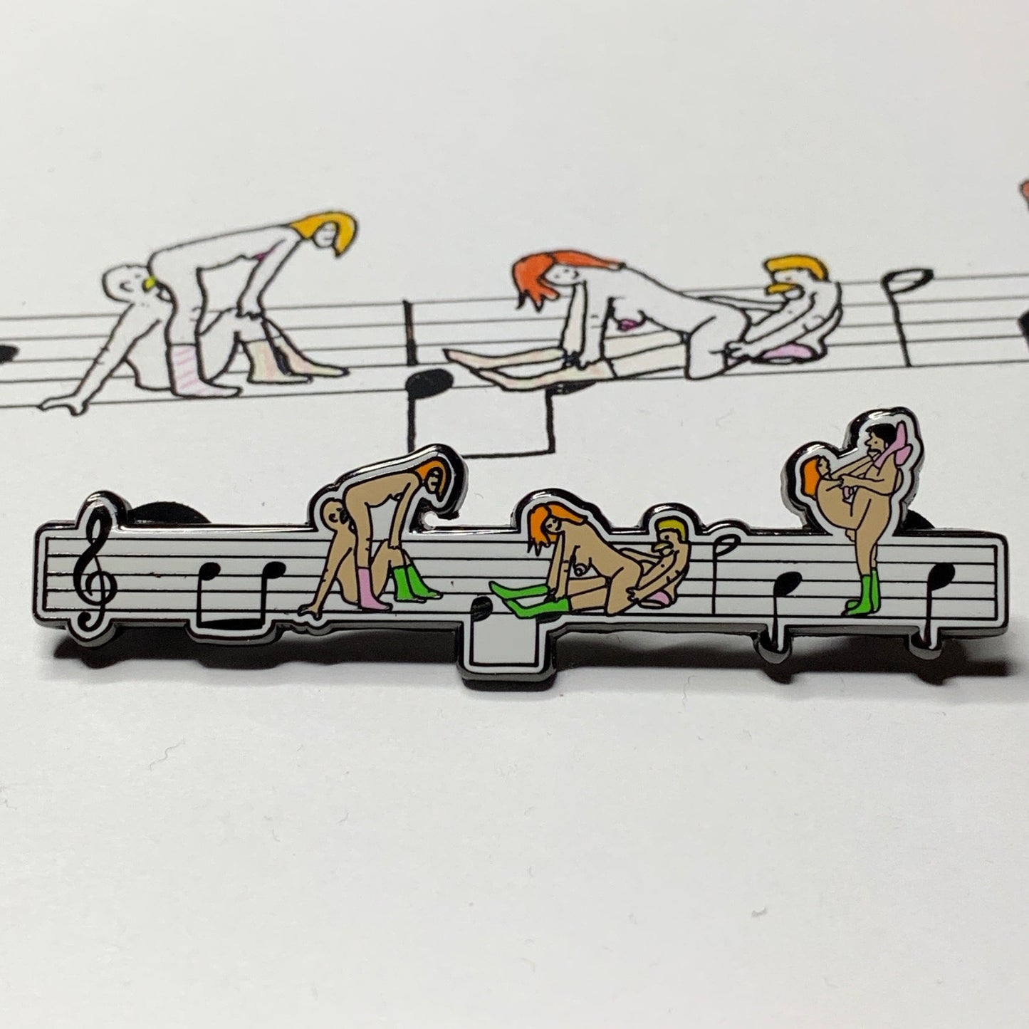 Music Lovers Pin and Print and Sticker
