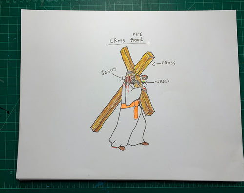 JESUS CROSS BONG Original Drawing