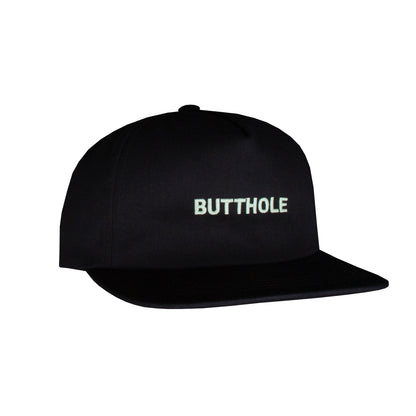 GLOW IN THE DARK BUTTHOLE Snapback Hat (Black)