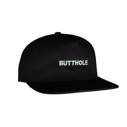 GLOW IN THE DARK BUTTHOLE Snapback Hat (Black)