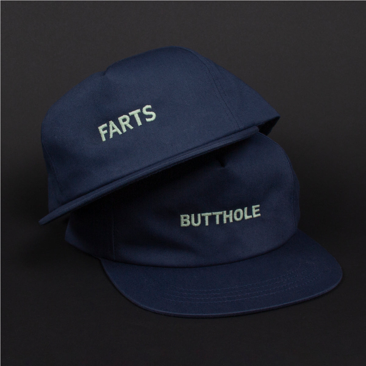 GLOW IN THE DARK BUTTHOLE Snapback Hat (Navy)