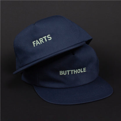 GLOW IN THE DARK BUTTHOLE Snapback Hat (Navy)