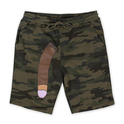 Camo Long Dong Sweatshorts (Chocolate)