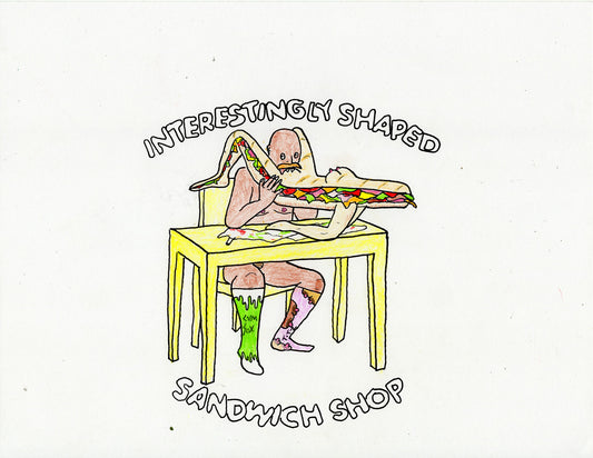 INTERESTINGLY SHAPED SANDWICH SHOP AND BURGER SHOP (2 DRAWINGS)