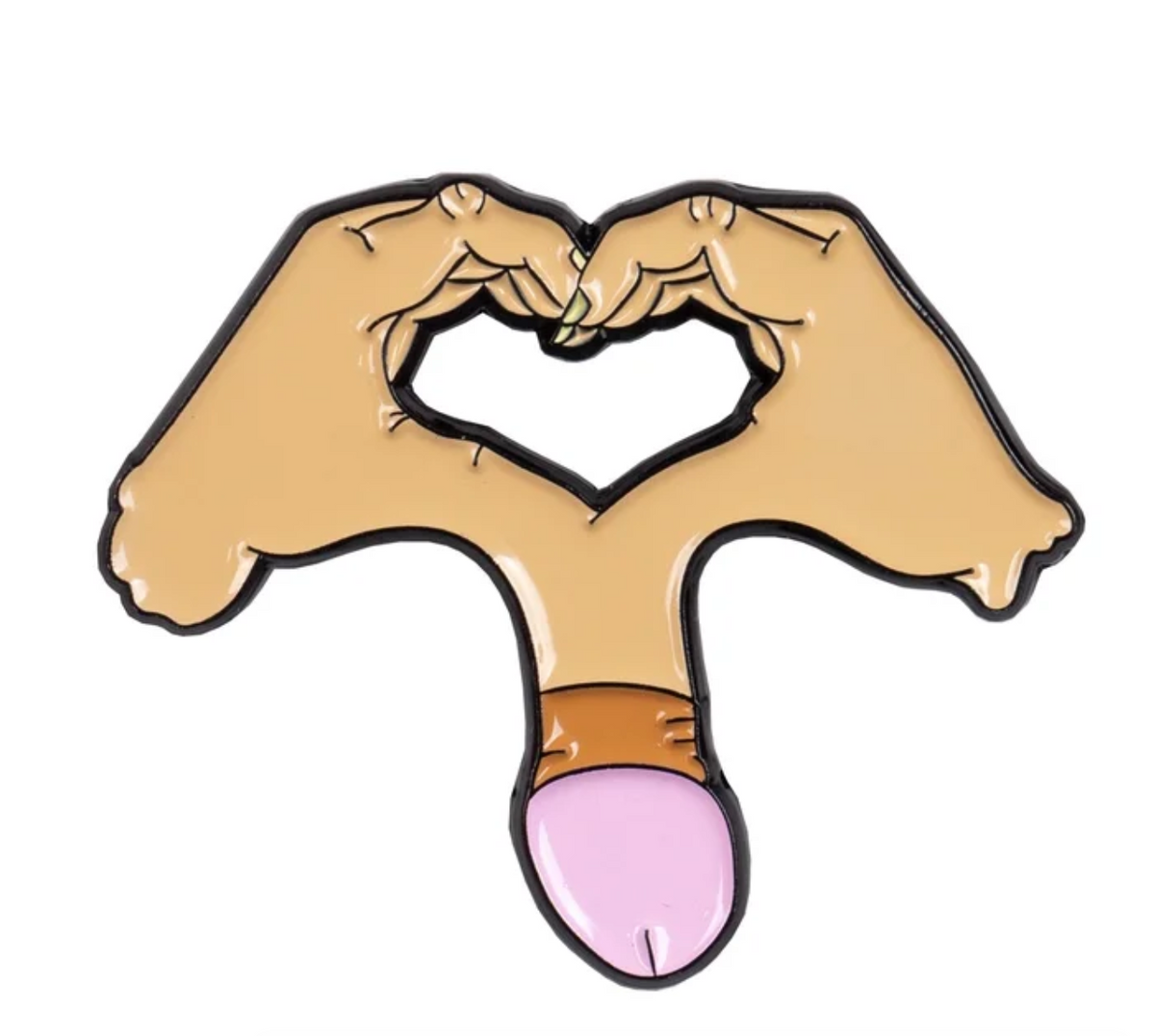 HEART HAND PENIS PIN