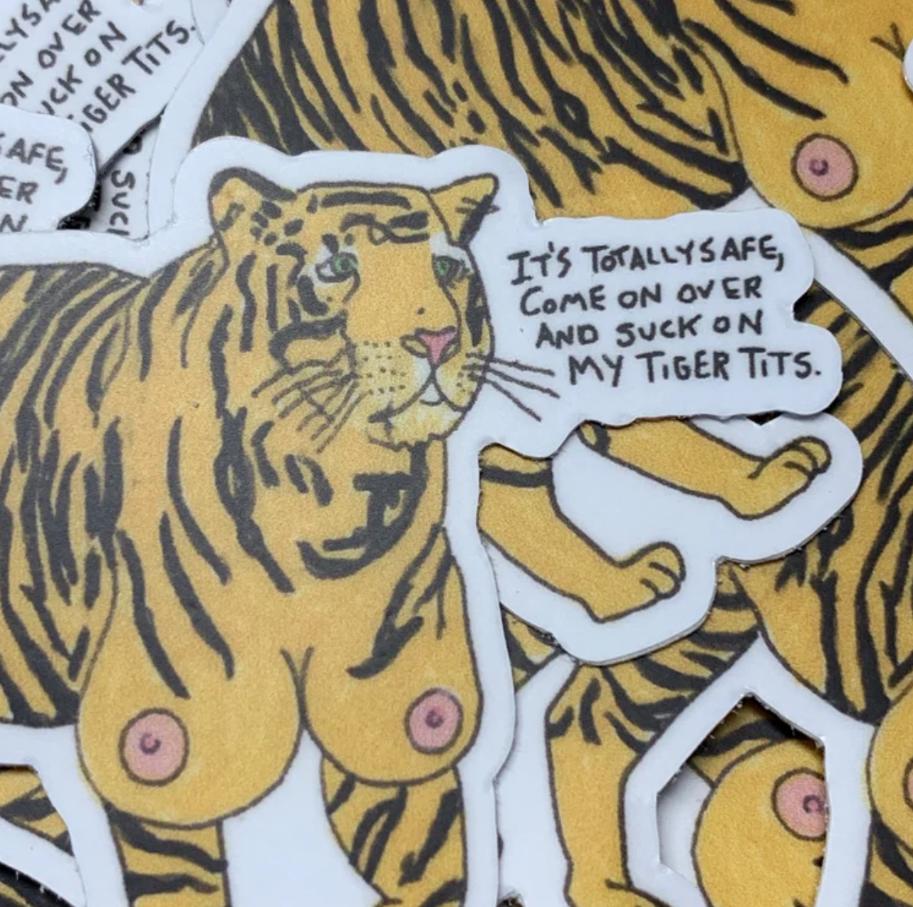 TIGER TITZ ENAMEL PIN & STICKER