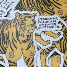 Load image into Gallery viewer, TIGER TITZ ENAMEL PIN &amp; STICKER