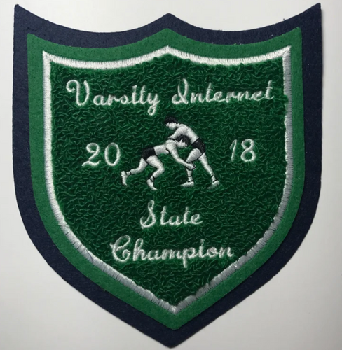 VARSITY INTERNET STATE CHAMPION CHENILLE PATCH