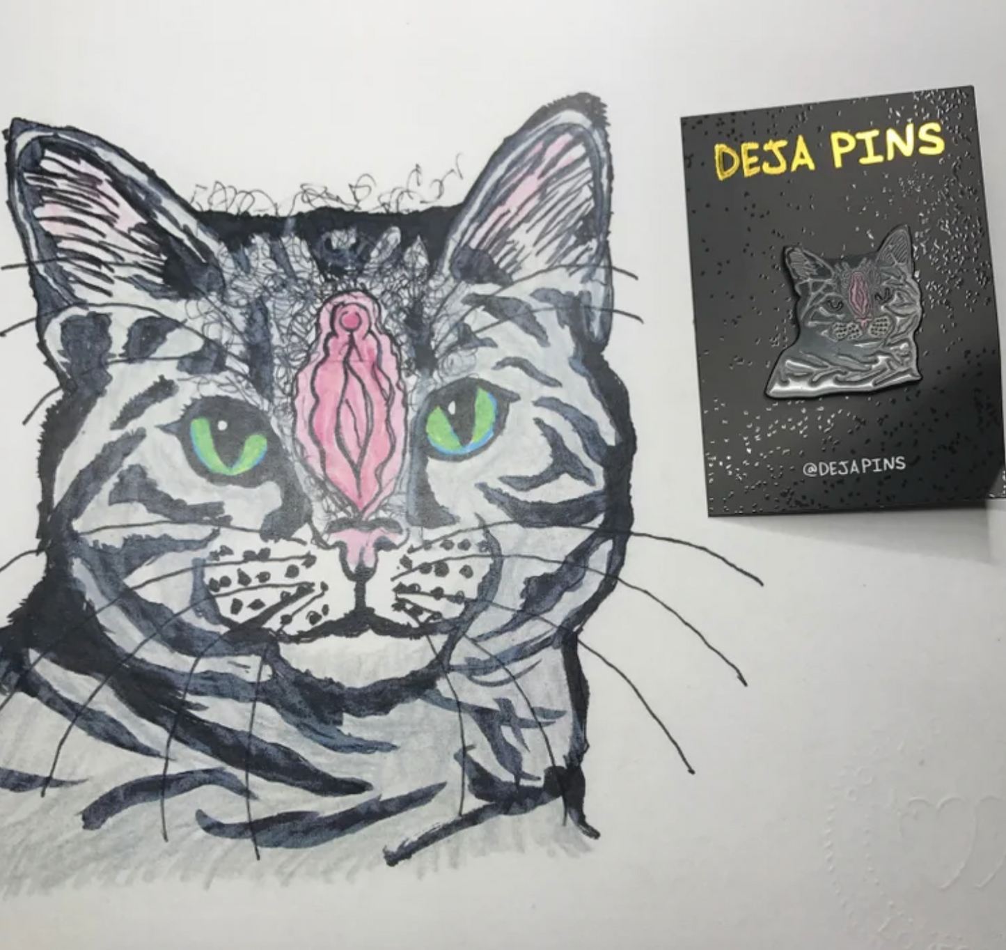 Marty Cunt Face LIMITED EDITION print and PIN
