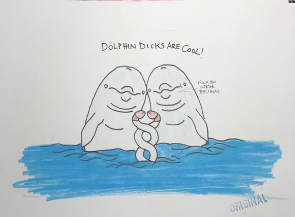 DOLPHIN DICKS ORIGINAL DRAWING
