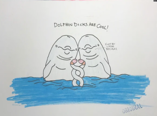 DOLPHIN DICKS ORIGINAL DRAWING